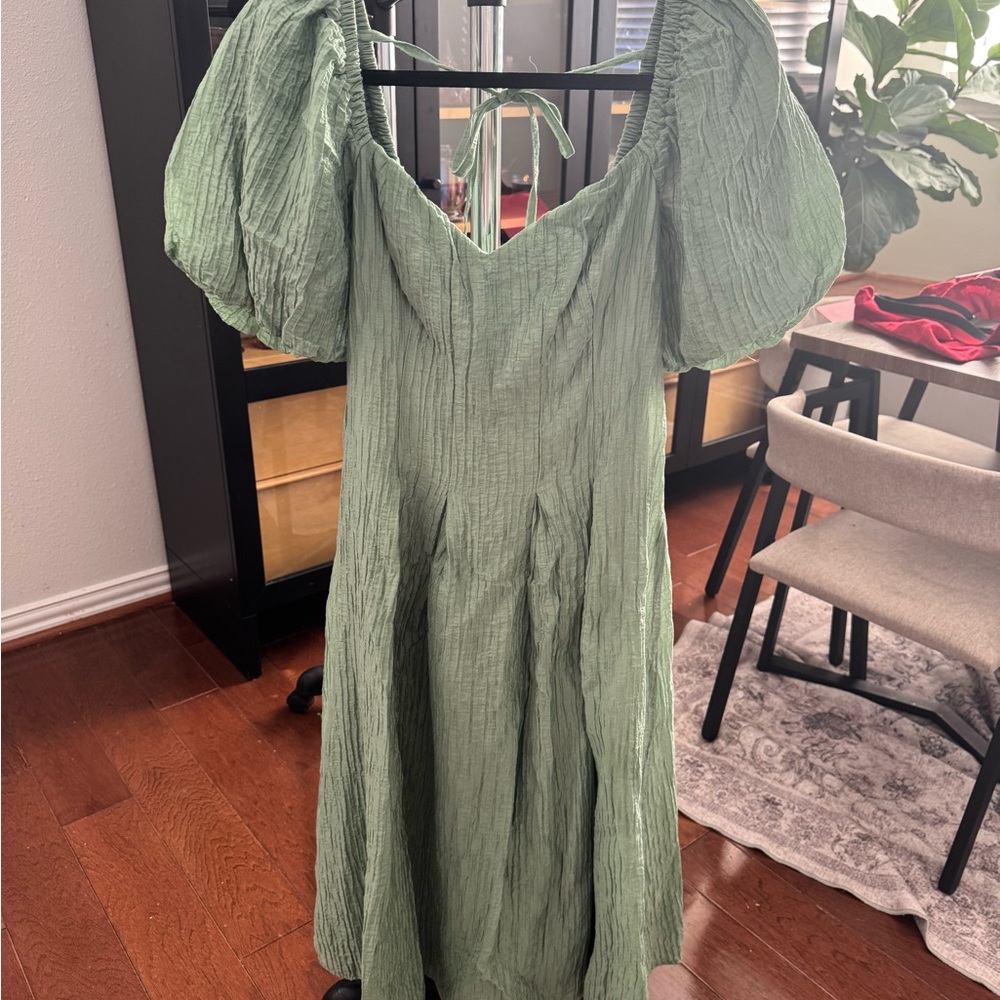 Lulu's Mint Green Ruched Dress